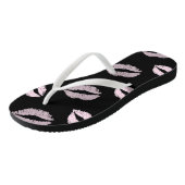 Silbrige Rosa-Küsse Badesandalen (Schrägansicht)