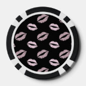 Silbrige Rosa-Küsse Pokerchips (Rückseite)