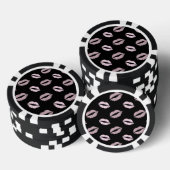 Silbrige Rosa-Küsse Pokerchips (Stapel)