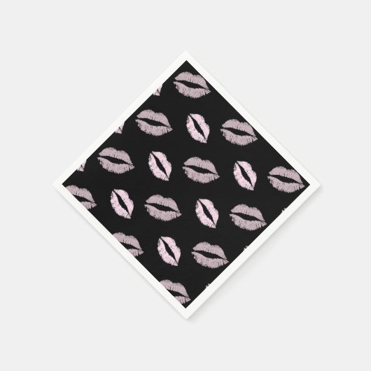 Silbrige Rosa-Küsse Serviette (Ecke)