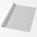 Silbriger grauer Damast auf weißem Packpapier<br><div class="desc">Dieses ist ein eleganter Entwurf für jene speziellen Geschenke.  Es kennzeichnet grauen Damast auf einem weißen Hintergrund.  Dieses Papier kann für Hochzeiten,  Geburtstage,  Jahrestage oder jede mögliche Gelegenheit benutzt werden.</div>