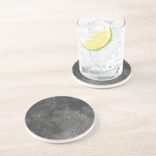 Silbriger Mond-Untersetzer Untersetzer (Seite)