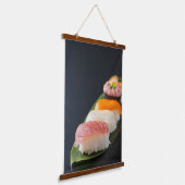 Silence and Sushi | A tapestry depicting beautiful Wandteppich Mit Holzrahmen (Gewinkelt)