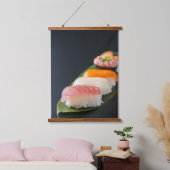 Silence and Sushi | A tapestry depicting beautiful Wandteppich Mit Holzrahmen (Schlafzimmer)