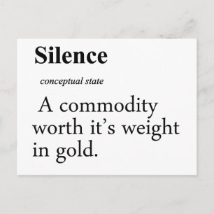 Silence Definition Postkarte