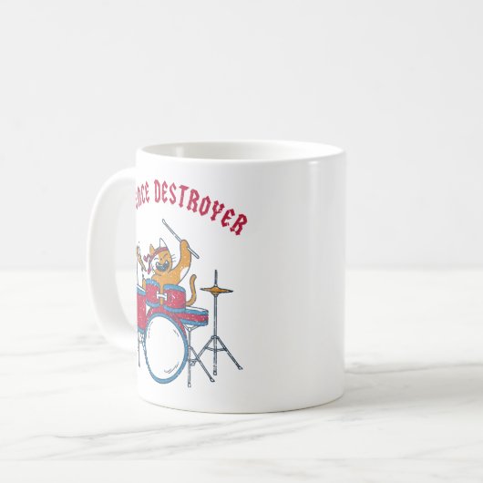 Silence Destroyer Drums Kitty Kaffeetasse (Vorderseite Links)