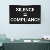 SILENCE = EINHALTUNG Politischer Protest März Banner (Messeveranstaltung)