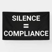SILENCE = EINHALTUNG Politischer Protest März Banner (Horizontal)
