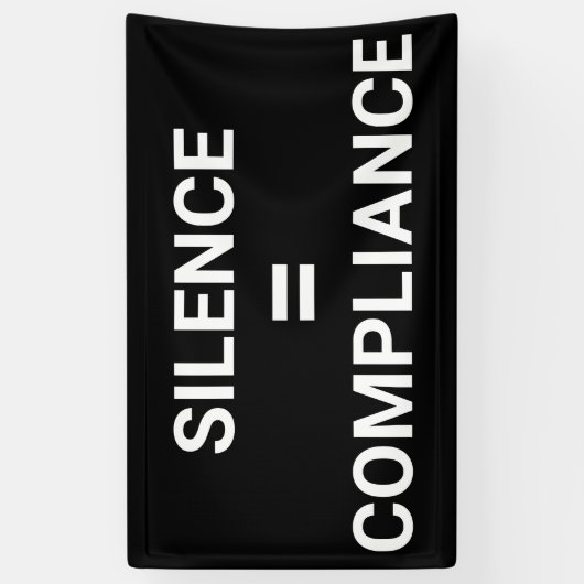 SILENCE = EINHALTUNG Politischer Protest März Banner (Vertikal)