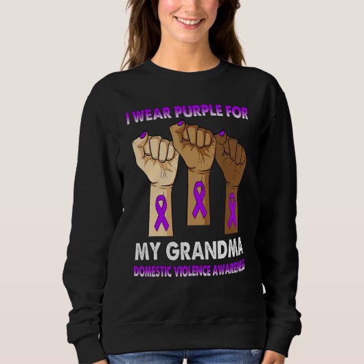 Silence Hand I Wear Purple For My Grandma Domestic Sweatshirt (Vorderseite)