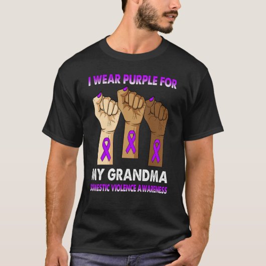 Silence Hand I Wear Purple For My Grandma Domestic T-Shirt (Vorderseite)