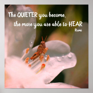 Silence Inspiration Rumi Zitat Poster
