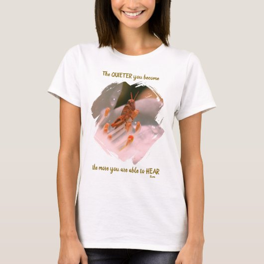 Silence Inspirational Rumi Quote T-Shirt (Vorderseite)