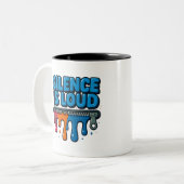 Silence Is Loud Bold Typography Art Mug Zweifarbige Tasse (Vorderseite Links)