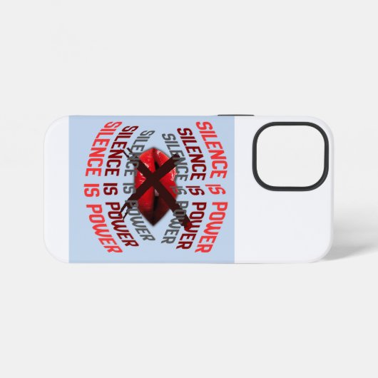 Silence Is Power Bold Typography Art iPhone Hülle (Rückseite (Horizontal))