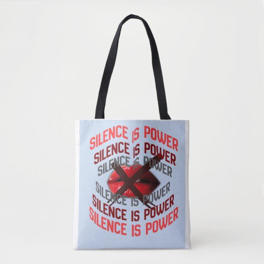 Silence Is Power Bold Typography Art Tasche (Vorderseite)