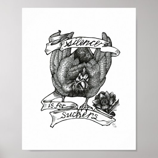 SILENCE IST FÜR SÜCKER: Guinea Tattoo Art Poster (Vorne)