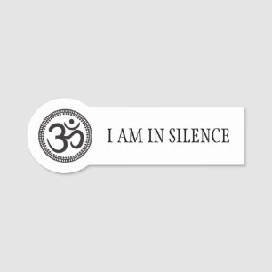 Silence Meditation - Om Symbol Tag Namensschild