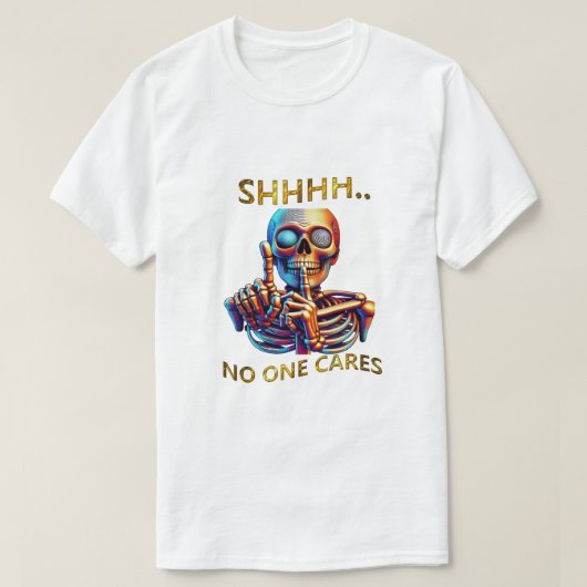 Silence Speaks Volumes Bunte Skelettbilder T-Shirt (Design vorne)