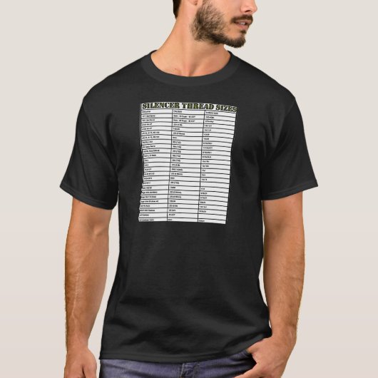 SILENCER-THREAD-GRÖSSEN T-Shirt (Vorderseite)