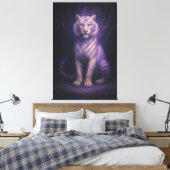 Silent Awakening White Tiger – Blue Spirit Core Leinwanddruck (Insitu (Schlafzimmer))