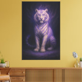 Silent Awakening White Tiger – Blue Spirit Core Leinwanddruck (Insitu (Wohnzimmer))