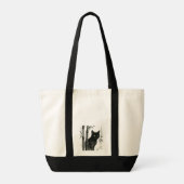 【Silent Bamboo Cat – Minimal Zen Tote Bag】 Tragetasche (Rückseite)