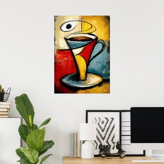 Silent Brew — Contemporary Abstract Expressionism Poster (Heimbüro)