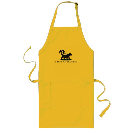 Silent But Seasoned Skunk Kitchen Flag Lange Schürze (Vorne)