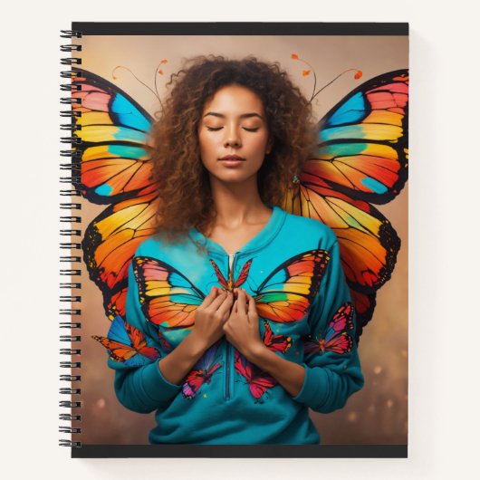 "Silent Butterfly Girl Spiral Notebook" Notizblock (Vorderseite)