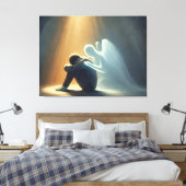  Silent Comfort Angel of Light Spiritual Healing Leinwanddruck (Insitu (Schlafzimmer))