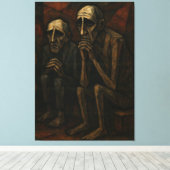 Silent Companions" | Cubist & Expressionist . Leinwanddruck (Insitu (Holzboden))