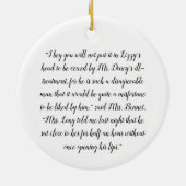 Silent Darcy - Jane Austen Pride and Prejudice Keramik Ornament (Hinten)
