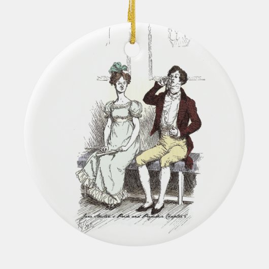 Silent Darcy - Jane Austen Pride and Prejudice Keramik Ornament (Hinten)