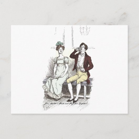 Silent Darcy, Jane Austen Pride und Prejudice Postkarte (Vorderseite)