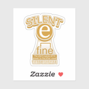 Silent E English Language Phonics Rule Aufkleber