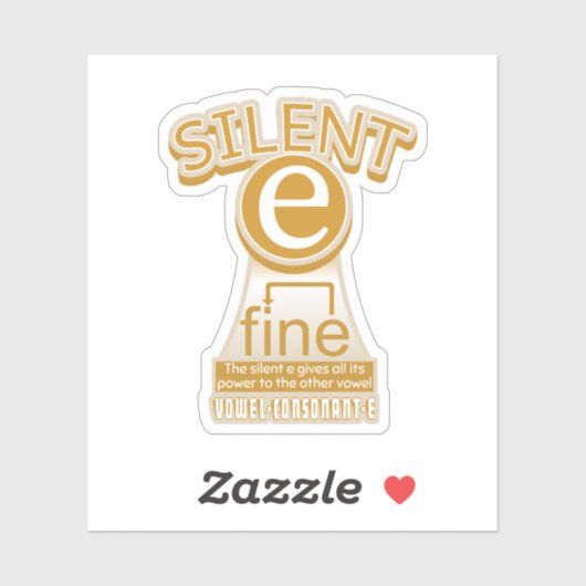 Silent E English Language Phonics Rule Aufkleber (Blatt)
