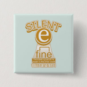 Silent E English Language Phonics Rule Button