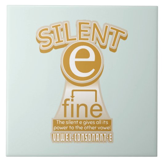 Silent E English Language Phonics Rule Fliese (Vorderseite)