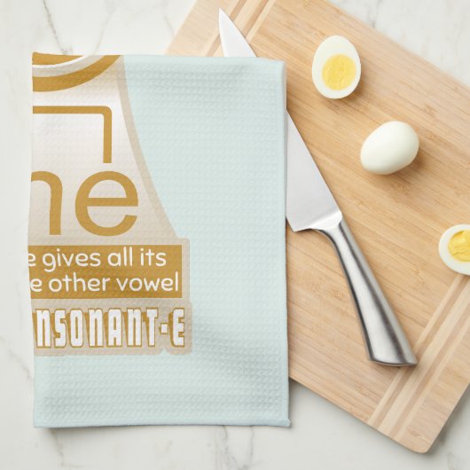 Silent E English Language Phonics Rule Geschirrtuch (Viertel Falte)