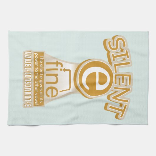 Silent E English Language Phonics Rule Geschirrtuch (Horizontal)