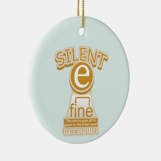Silent E English Language Phonics Rule Keramik Ornament (Rechts)