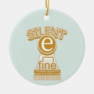 Silent E English Language Phonics Rule Keramik Ornament