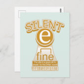 Silent E English Language Phonics Rule Postkarte (Vorne/Hinten)