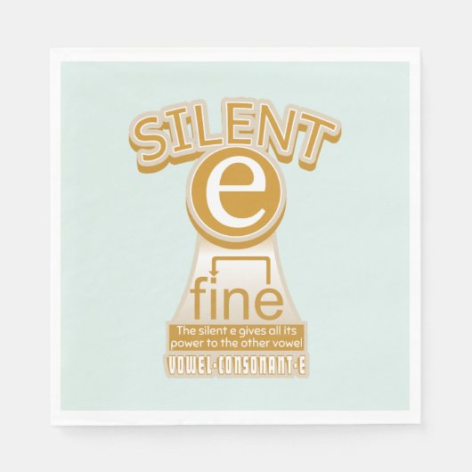 Silent E English Language Phonics Rule Serviette (Vorderseite)
