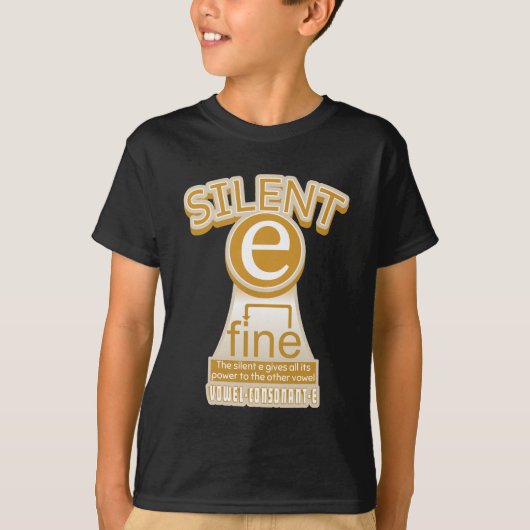 Silent E English Language Phonics Rule T-Shirt (Vorderseite)