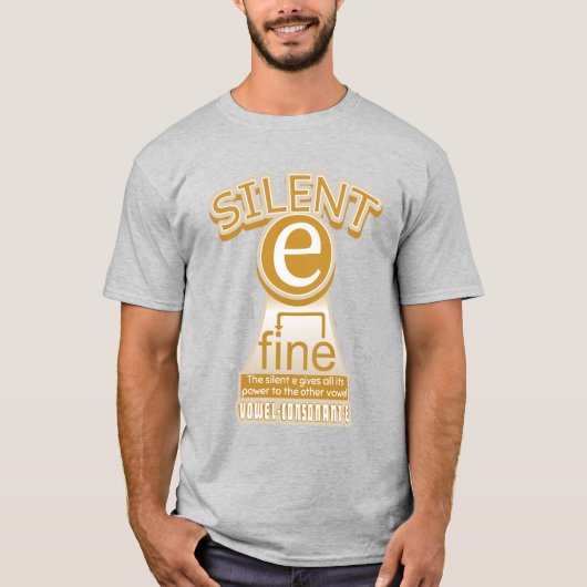 Silent E English Language Phonics Rule T-Shirt (Vorderseite)