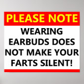 Silent Earbuds Funny Poster (Vorne)