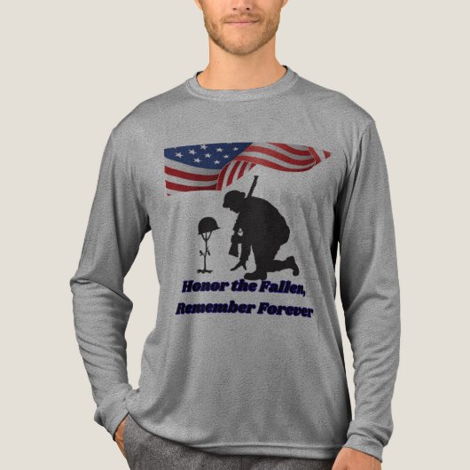 Silent fields of honor grey Tri-Blend shirt (Vorderseite)