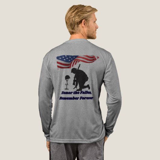 Silent fields of honor grey Tri-Blend shirt (Voller Rücken)